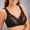 Black, variant on SHOPESSA Solid Color Bra Without Steel Ring Push Up Plus Size Mother Lace Underwear