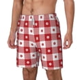 thumbnail image 2 of Balery Red Plaid Daisy Mens Swim Trunks Swim Shorts for Men Quick Dry Inseam Beach Shorts with Compression Liner Pocket-X-Large, 2 of 9