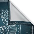 thumbnail image 3 of Ambesonne Tea Kitchen Curtains, Pastries Bakery Drawing Art, 55"x39", Petrol Blue and White, 3 of 3