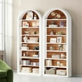 thumbnail image 2 of MAYEERTY 8-Tier Tall Bookshelf, Wooden Arched Bookcase Display Shelving Unit, 2 of 6