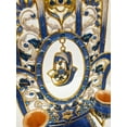 thumbnail image 3 of Blue Hamsa Candle Holder Hand Painted Enamel with Crystals. W: 7", H: 9 1/4", 3 of 3