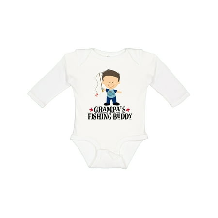 

Inktastic Grampa Fishing Buddy Boys Gift Baby Boy Long Sleeve Bodysuit
