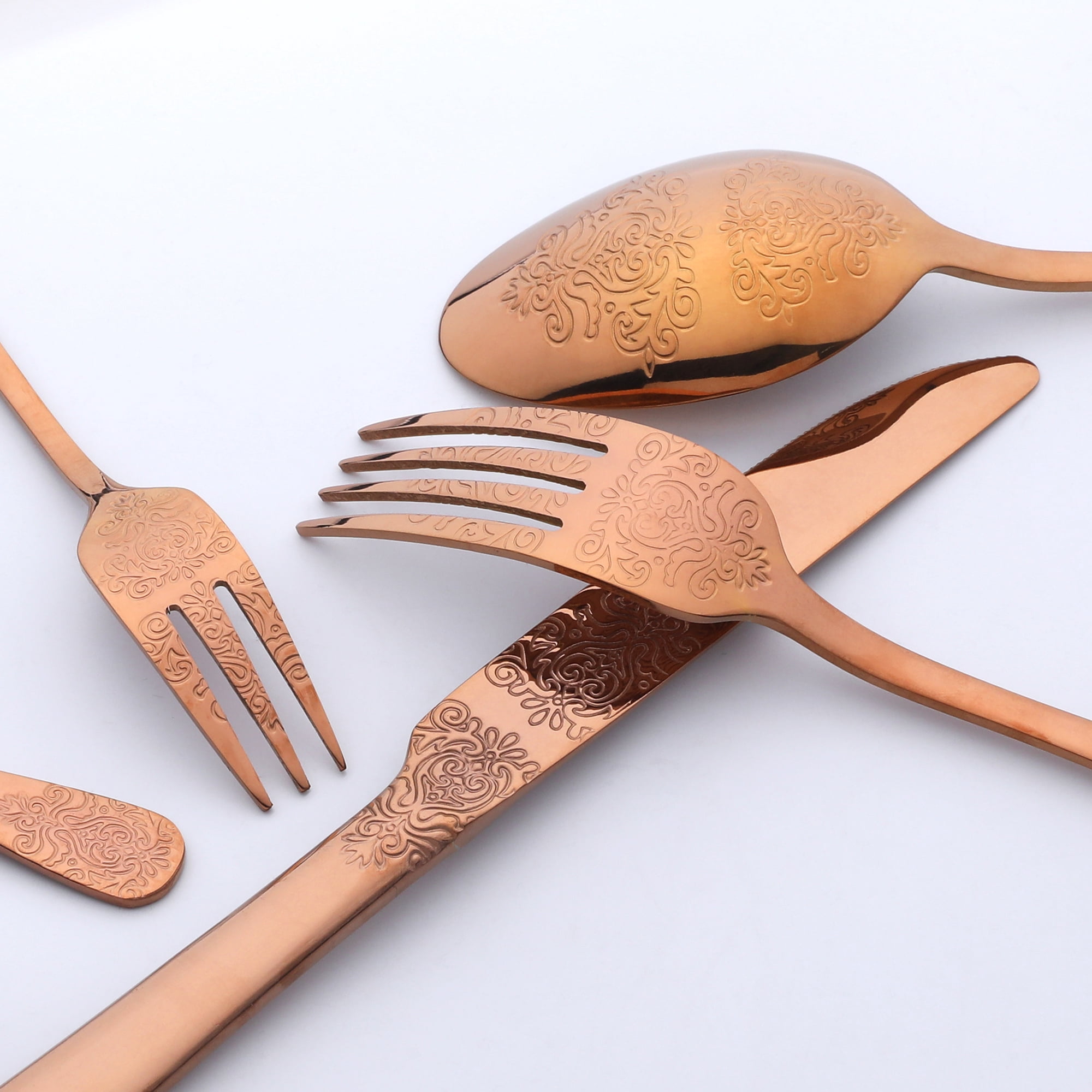 Unique Bargains 30 Pieces Modern Stainless Steel Silverware Set for 6 Black