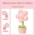 thumbnail image 4 of Mini lámpara de flores, linda lámpara de escritorio pequeña Kawaii noche luz habitación decoración hada rosa lámpara de escritorio Boho lámpara estética batería operada Warmshine, 4 of 5