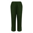 thumbnail image 4 of Timegard Capri Pants for Women Elastic Waist Straight Leg Split Button Casual Lightweight Crop Pants, 4 of 5