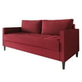 thumbnail image 2 of Castle Place Classic Linen Upholstered Sofa, Red, 2 of 7