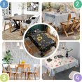 thumbnail image 4 of Black Yellow Star Sunflower Pattern Rectangle Tablecloth 60"x84",Waterproof Polyester Rectangle Table Cloth, Wipeable Spillproof Polyester Tablecloth for Dining, Camping, Indoor and Outdoor, 4 of 5