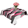 thumbnail image 2 of Pink Stripe Table Cloth Waterproof Tablecloths, Gradient Grey Moire Geometric Modern Abstract Tablecloth Dining Table Cover for Kitchen Party Tabletop Outdoor, Square Tablecloth 54x54 Inch, 2 of 9