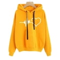 thumbnail image 3 of Gibobby Sudadera con Capucha para Mujer, Sudaderas con media cierre para mujer, sudadera corta de forro polar de otoño(Amarillo,M), 3 of 3