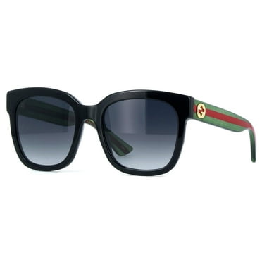 GG0034S-002 Black/Green 54mm Gucci GG0034S Urban Rectangle Woman Sunglasses