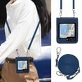 thumbnail image 3 of Dteck for Samsung Galaxy Z Flip 5 5G Case, Adjustable Crossbody Shoulder Strap Lanyard Case for Women Kickstand Flip PU Leather Hard Shell Ultra Thin Slim Durable Protective Phone Cover,Blue, 3 of 5