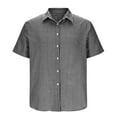 thumbnail image 7 of Mens Short Sleeve T-Shirts Top Shirt Formal Attire Striped Shirt Short Sleeves Black M, 7 of 7