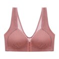 thumbnail image 5 of JGTDBPO Front Closure Bras For Women No Underwire Plus Size Full Coverage Bras Front Snap Bras Post Surgery Front Closure Brassiere Sports Bra Zip Wireless Minimizer Bra, 5 of 7