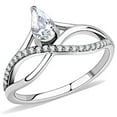 thumbnail image 1 of Alamode DA149-8 Femmes Haute Poli Bague en Acier Inoxydable avec AAA Grade CZ en Clair - Taille 8, 1 of 1