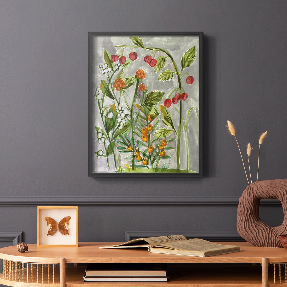 Dear Nature I Framed Print in Black Solid Wood Framed Print No Nail Hanging