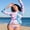 Printed, variant on Women's Floral Printed Rash Guard Swimsuit, Two-Piece Set
