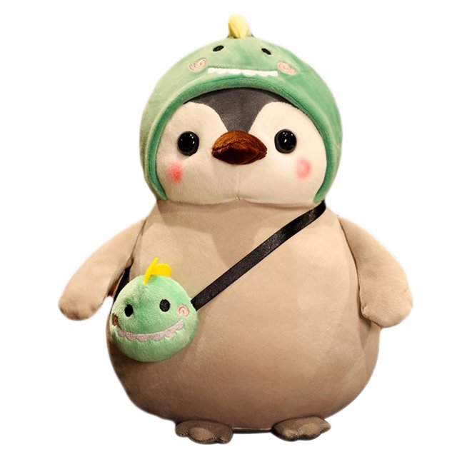 Muñeco de pingüino kawaii de 25 cm, muñeco de peluche de animal, linda muñeca de dibujos animados para niña, dinosaurio