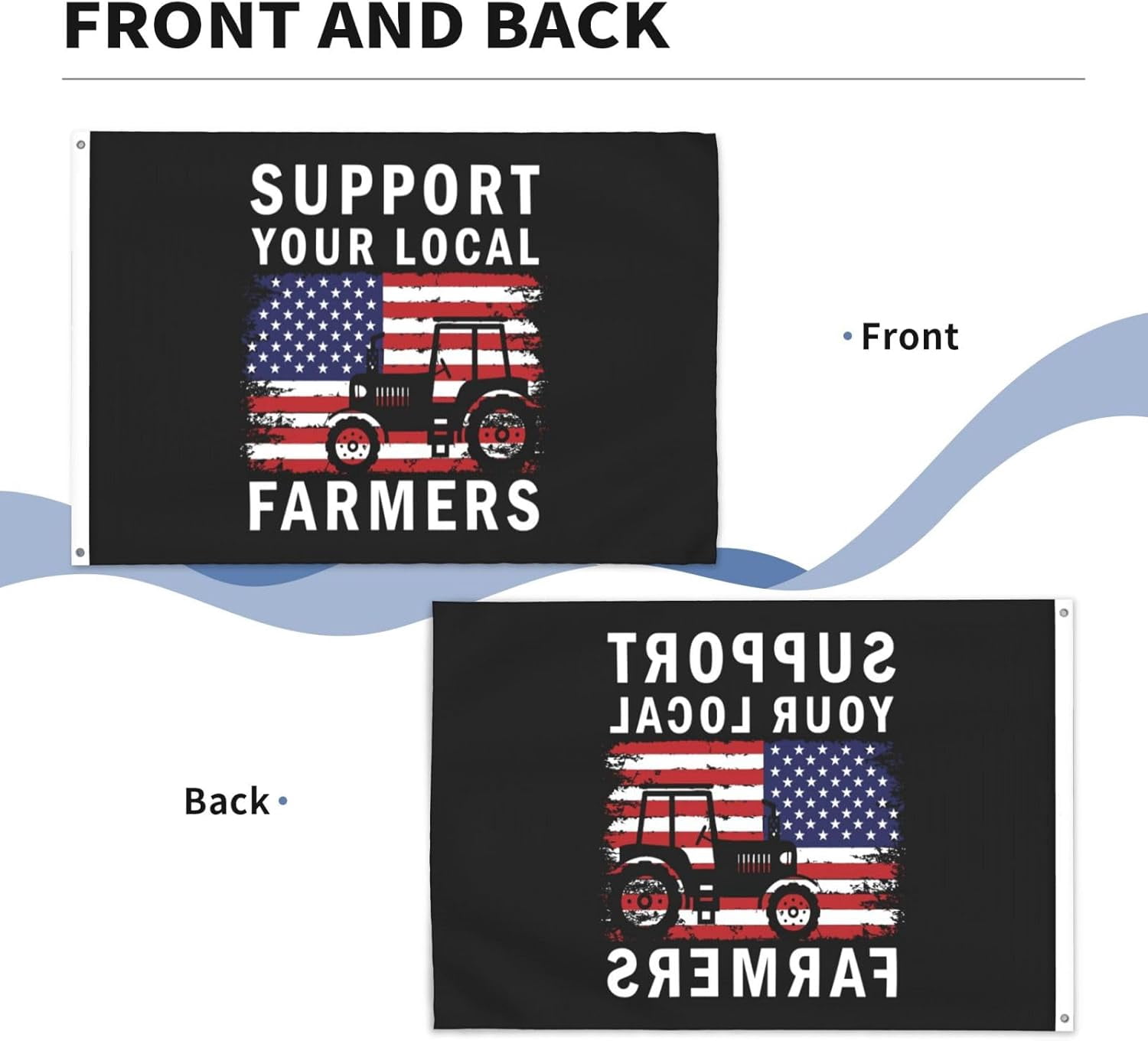 Support Your Local Farmers Usa Flag Flag 5x8 Ft Double-Sided Flags Outdoor Large Size Heavy duty Decorative Banner Du