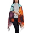 thumbnail image 2 of Sigee Colorful Blooming Flowers for Scarf for Women Winter Warm Scarfs with Fringe, 2 of 8