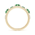 thumbnail image 2 of ANGARA Natural Art Deco Inspired Graduated Emerald and Diamond Ring in 14K Yellow Gold for Women (Size-3.8mm) | May Birthstone, Birthday, Anniversary, Jewelry Gift for Women | Natural Emerald Ring, 2 of 9