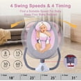 thumbnail image 3 of Electric Swing, Portable Baby Swing with Bluetooth Music, 4 Sway Speeds, 12 Lullabies, USB Plug, Pink, 3 of 9