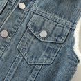thumbnail image 4 of WOLLED Kids Dinosaur Jean Vest Outerwear Little Girl Fleece Jean Vest Jacket Toddler Boys Sleeveless Dinosaur Embroidered Denim Vest Tops, 4 of 9