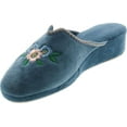 thumbnail image 3 of SC Home Collection Womens 17017 Plush Flower Embroidered House Slipper Made in Europe, 3 of 4