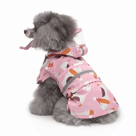 Dog Raincoat for Small & Medium Dogs – Waterproof Hooded Jacket with Leash Hole & Reflective Design, Perfect for Walks & Hikes
