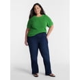 thumbnail image 2 of Terra & Sky Women’s Plus Crewneck Sweater with Short Dolman Sleeves, Midweight, Sizes 0X-5X, 2 of 5