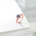 thumbnail image 4 of Gem Stone King 18K Rose Gold Plated Silver Persian Blue Moissanite and White Moissanite Engagement Ring for Women (1.06 Cttw, Round 5MM, Available in Size 5, 6, 7, 8, 9), 4 of 6