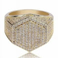 thumbnail image 3 of Mens Square Ring Iced Out Micro Pave CZ Silver Ring Gold Color Hip Hop Jewelry For Men Fashion For Daily Style, 3 of 4