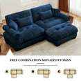 thumbnail image 6 of 93.7" Loveseat Sofa, 2 Seater Modular Sectional Sofa, Blue Large L Shaped Sectional Couches for Living Room, Fluffy Couch, Love Seat, Velvet Cloud Couch with Ottoman, Deep Seat Sofas for Living home, 6 of 12