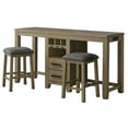 thumbnail image 2 of Console Table & Stool Set with Charging Station - Bar Table, Wine Rack, Storage, Counter Height Chairs, 2 of 8