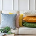 thumbnail image 6 of 2PCS Velvet Throw Pillow Covers, Cozy Soft Couch Pillow Covers with Pom-poms for Farmhouse Cushion Sofa Bedroom Home Decor, 18x18inch, 6 of 6
