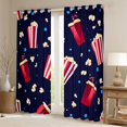 thumbnail image 2 of jejeloiu 3D Popcorn Blackout Curtains Set of 2 (52x84 Each),Vintage Cinema Movie Theater Window Curtains,Blue Circle Dots Curtains and Drapes For Teens,Breathable Home Decor, 2 of 6