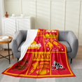 thumbnail image 1 of Erosebridal Modern Rugby Flannel Blanket, Football Player Sherpa Throw, Ball Sports Decor, 1 of 7