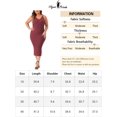 thumbnail image 6 of DARING DIVA Plus Size Sweater V Neck Ribbed Knit Bodycon Dress 2X Burgundy, 6 of 6