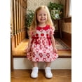 thumbnail image 4 of Cenuakty Toddler Baby Girls Summer Dress Back to School Apple Print Doll Collar Short Sleeve A Line Dress, 4 of 9