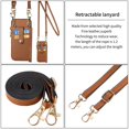 thumbnail image 5 of SaniMore for iPhone 14 Case, PU Leather Removeable Zipper Purse with Card Slots Crossbody Lanyard Shockproof Bumper Anti-drop Love Heart Stylish for Girls Women Wallet Cover for iPhone 14, Brown, 5 of 9