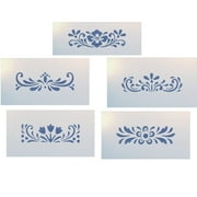 Rosemaling Patterns 24, 26, 27, 29 and 30 Stencils - Set of 5  - 4" x 1.5" Each - The Artful Stencil