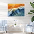 thumbnail image 2 of Designart "Aerial View of Beach in Blue and Orange V" Extra Large Coastal Framed Wall Art - Coastal Blue Coastal Beach Hallway Framed Wall Art Decor, 2 of 7
