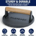 thumbnail image 7 of CHEFSPOT 7" Preseasoned Cast Iron Burger Press with Stay-Cool Wood Handle, Ridged Surface, 7 of 7