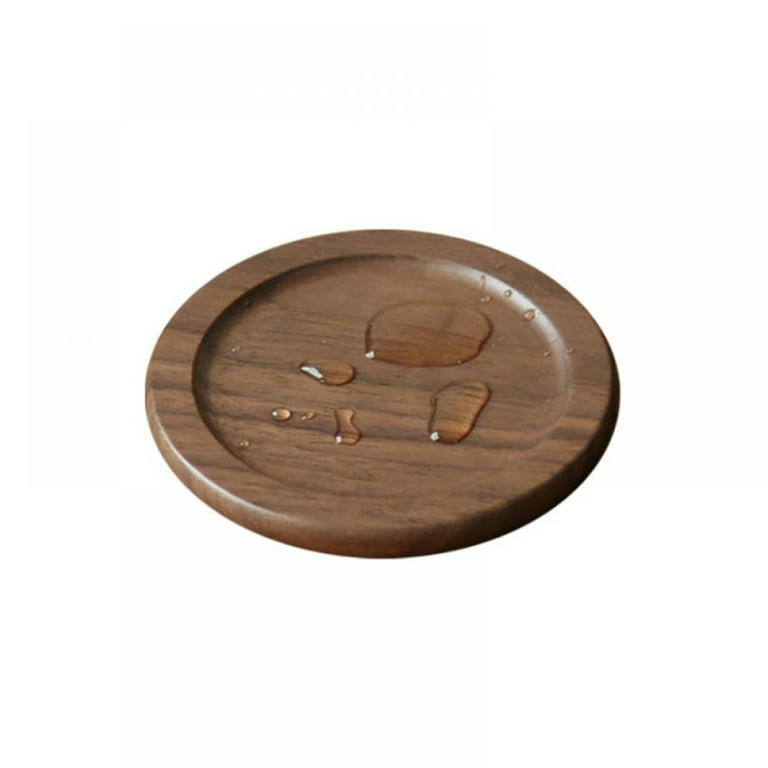 Wood Coasters for Drinks, Walnut Wooden Drink Coasters, Absorbent