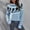 Light Blue, variant on Babysbule Plus Size Womens Sweaters Women's Round-Neck Halloween Print Recreational Pullover Knitting Sweater Long Sleeve Tops Women's Fashion