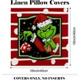 thumbnail image 3 of Christmas Pillow Covers 16x16 Inch for Christmas Decorations Throw Pillow Case Green and Red Stripe Farmhouse Merry Winter Holiday Home Decor Sofa Cushion Set of 4, 3 of 7