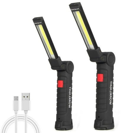 

MEGAWHEELS Rechargeable Work Light with Magnetic Base|5 Modes Lighting COB LED Work Lights Magnetic Sticky Handheld with Hook|Rotate Flashlight Underhood Worklight for Car Repair Machine Emergency
