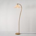 thumbnail image 6 of Novogratz x Globe 62" Wood Toned Floor Lamp with White Pleated Fabric Shade, 6 of 8