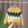 thumbnail image 2 of CYRBOKO Boy's Sweaters, Long Sleeve Crew Neck Winter Casual Knit Pullover Yellow Size 6-7 T, 2 of 5