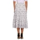 thumbnail image 3 of Falda Floral de Chiffon para Mujer Inspire Chic, Falda Midi Bohemia de Volantes en Capas, Verano, Talla XS, Flor Blanca, 3 of 6