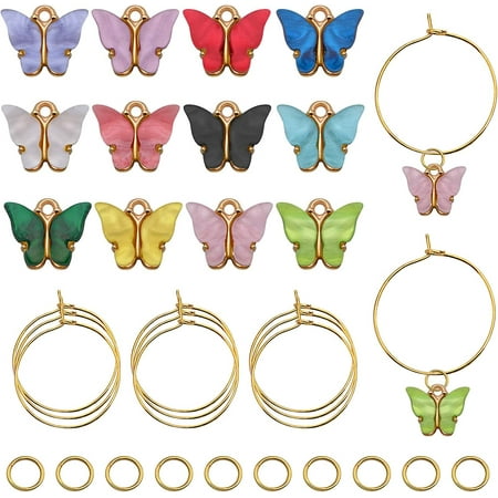 

Golden Wine Glass Charms Rings - Drink Marker Set (24Pcs)